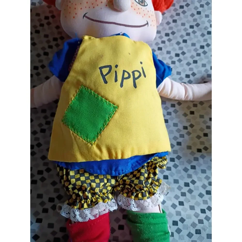 Vintage Juan’s Pippi Longstocking Plush Doll Astrid Lindgren Plush 17.5” Rare